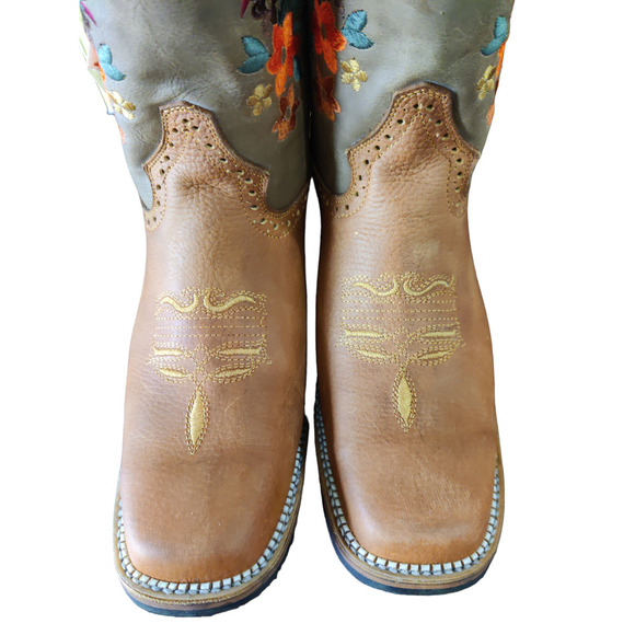 Verthali Exotic Women's Embroidered Floral Western Boots Size 9.5 New in Box - Picture 5 of 9